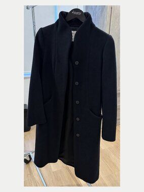 Wilfred Aritzia Black Cocoon Coat Italian Wool Cashmere 2XS
